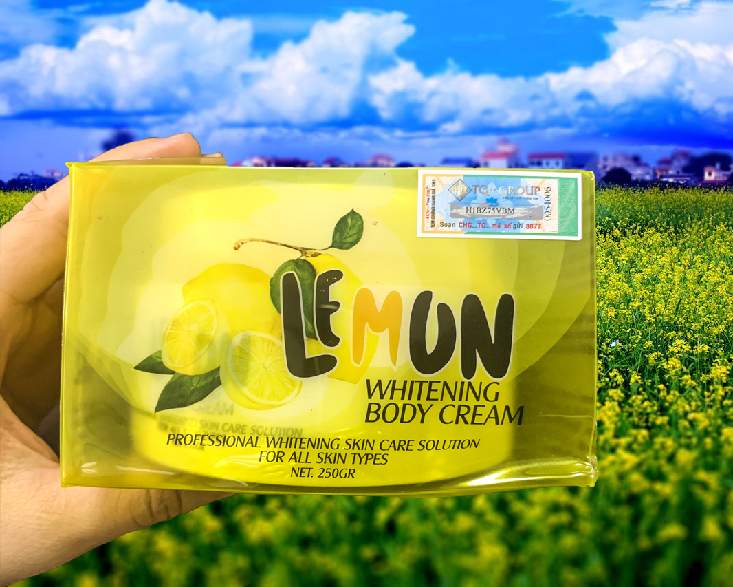 Cách phân biệt thật - giả sản phẩm Kem Body Chanh Lemon bằng tem chống hàng giả.